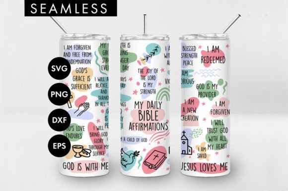 20oz Bible Affirmations Tumbler SVG PNG