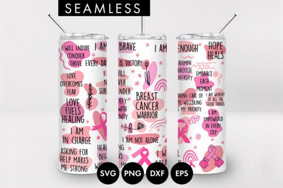 20oz Breast Cancer Affirmations Tumbler