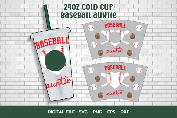Baseball Auntie with Glove Baseball Svg