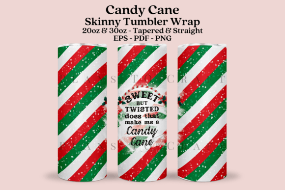 Candy Cane Tumbler Wrap SVG