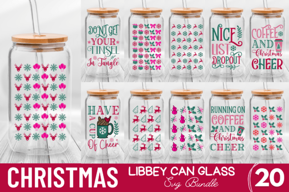Christmas Libbey Can Glass Svg Bundle