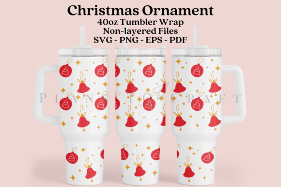 Christmas Ornament 40oz Tumbler Wrap SVG