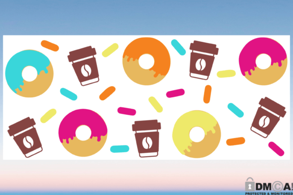 Coffee Donut 16oz Libbey Glass Can Svg