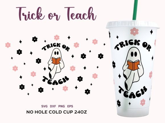 Cute Teacher Halloween Cold Cup SVG