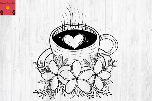Flower Cup Svg for Embroidery