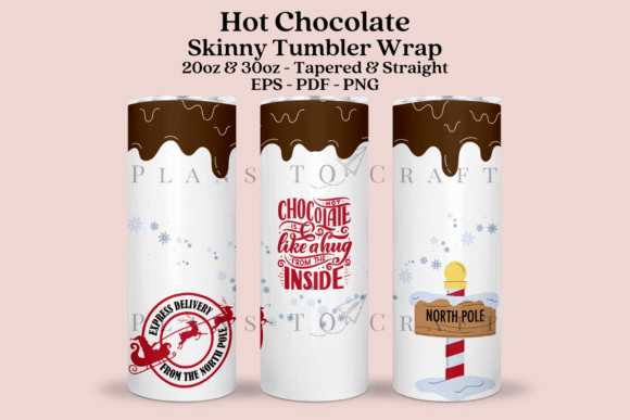 Hot Chocolate Tumbler Wrap SVG