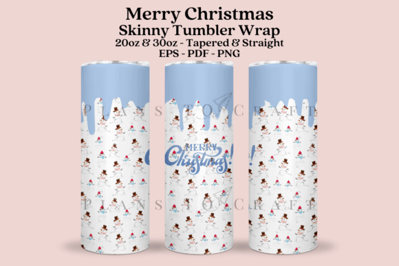 Merry Christmas Tumbler Wrap SVG