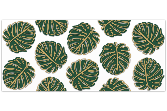Monstera Leaves 16oz Libbey Can Wrap Svg