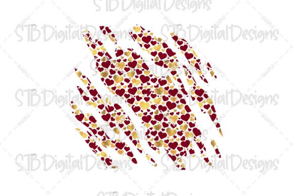 Red and Gold Heart Tear