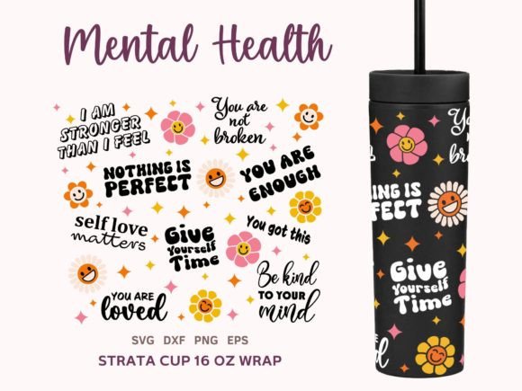 Retro Mental Health Strata Tumbler