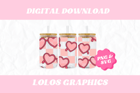 Retro Valentines Cup Wrap SVG