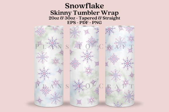 Snowflake Skinny Tumbler Sublimation SVG