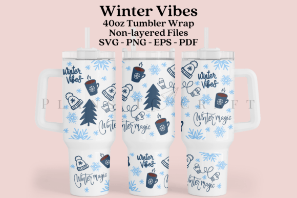 Winter Vibes 40oz Tumbler Wrap SVG
