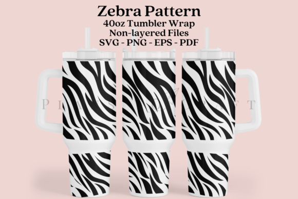 Zebra Pattern 40oz Tumbler Wrap SVG
